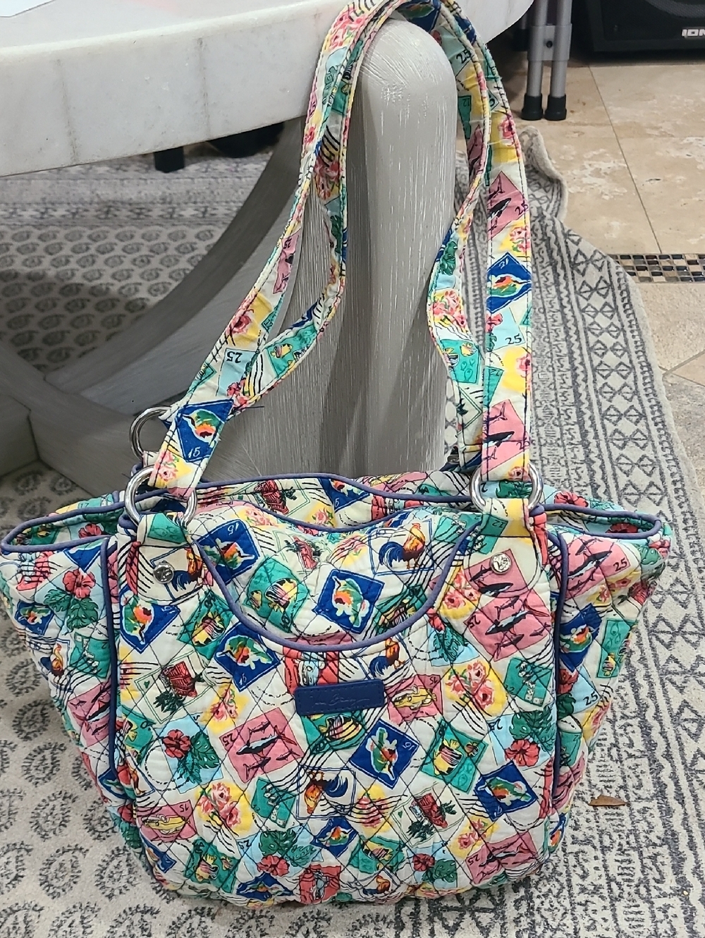 Vera Bradley Quilted Shoulder Bag in Pastel Floral Patchwork